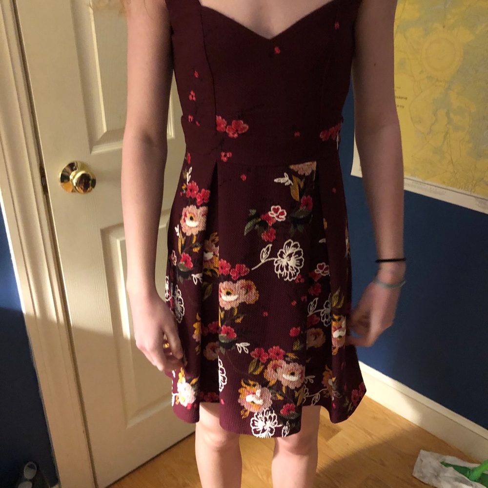Cranberry Floral Macy’s skater dress